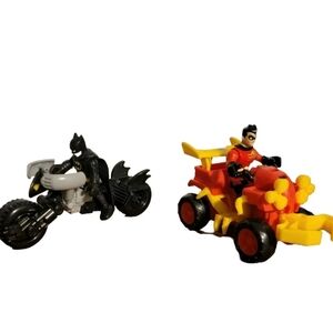 Imaginext Batman on Motorcycle And Streets Of‎ Gotham Robin With ATV